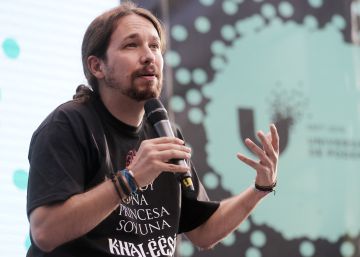Pablo Iglesias, durante su participación en la Universidad de Podemos.