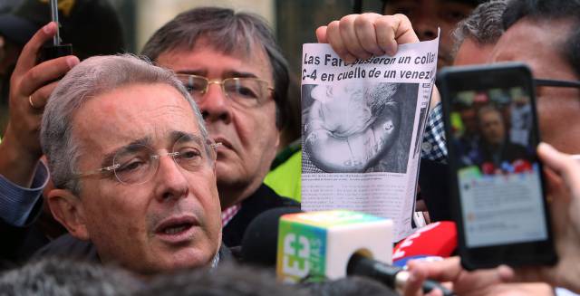 Uribe after casting his vote.