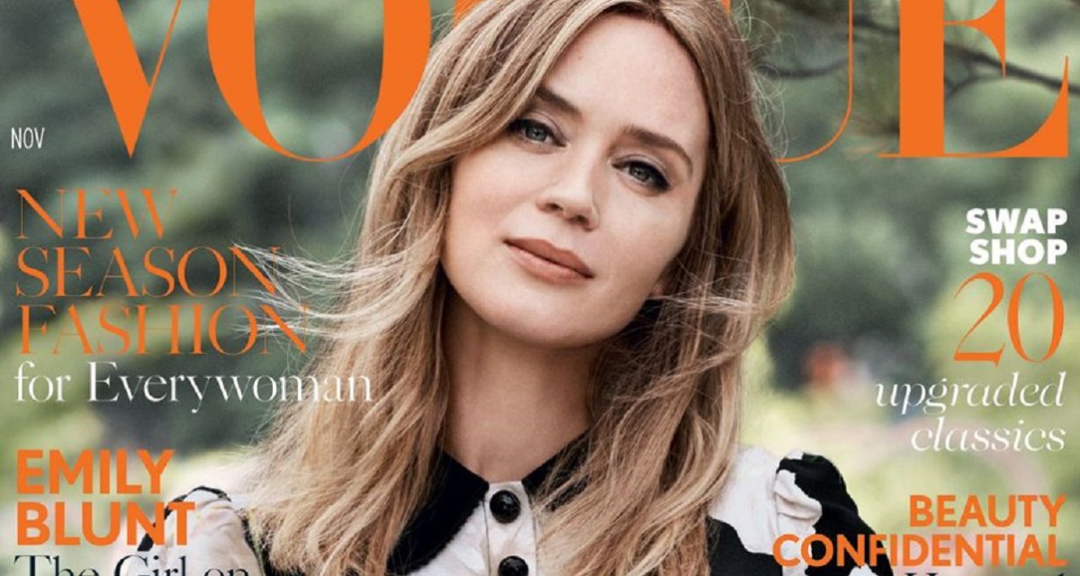 La actriz Emily Blunt, en la portada de la edición británica de 'Vogue'.