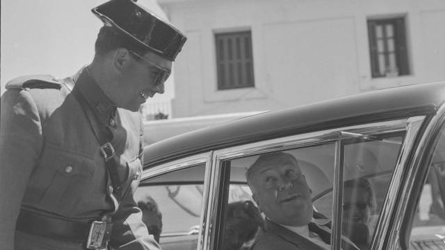 Alfred Hitchcock en San Sebastián en 1958.