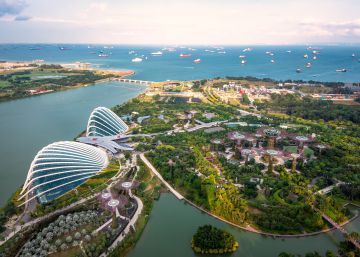 Vista aérea de la ciudad-estado de Singapur.
