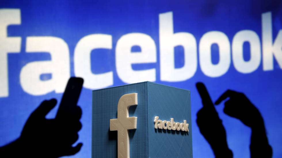 Representación en tres dimensiones del icono de Facebook.