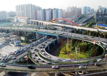 Vista de la ciudad de Shanghai, China. 