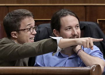 Pleno del Congreso de los Diputados. &Iacute;&ntilde;igo Errej&oacute;n y Pablo Iglesias. 