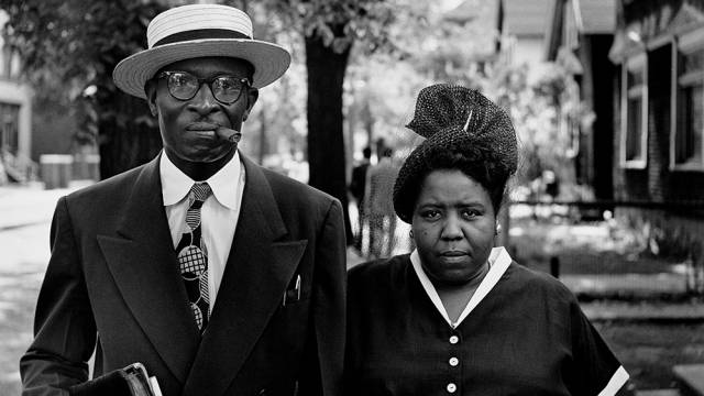 Marido y mujer, mañana de domingo, Detroit, Michigan, 1950