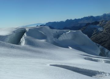 Glaciar de Huayna Potosi, en Bolivia.