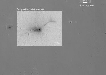 Composici&oacute;n de im&aacute;genes tomadas en la zona donde se estrell&oacute; el m&oacute;dulo 'Schiaparelli'