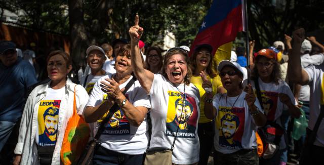 Protests in Venezuela on Wednesday.