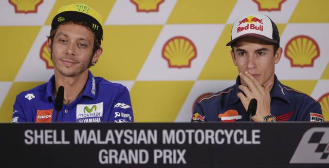 Rossi y Márquez, en el gran premio de Malasia.