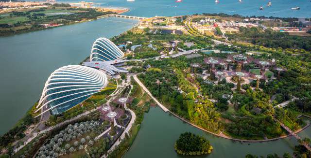 Vista aérea de la ciudad-estado de Singapur.