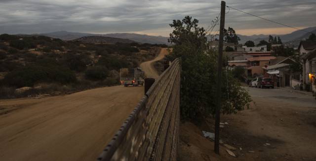 The fence at the border town of Tecate.