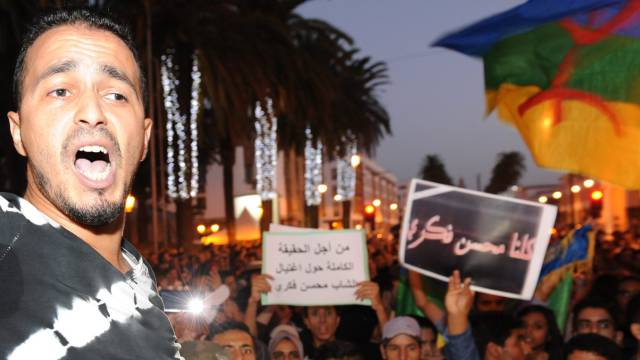 Protesta por la muerte en Alhucemas.