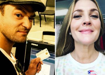 De izquierda a derecha: Eva Longoria, Justin Timberlake y Drew Barrymore.