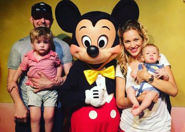 Michael Bubl&eacute;, junto a su esposa, Luisana Lopilato y sus hijos Noah y El&iacute;as.