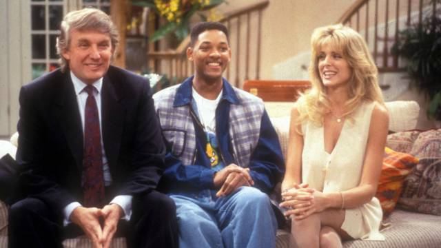 Donald Trump y su esposa junto a Will Smith.