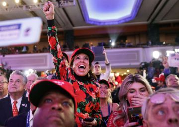 Republicanos celebran la victoria de Trump en Nueva York. 