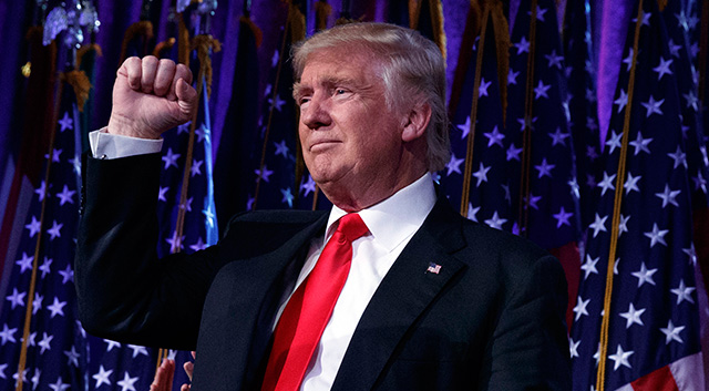 Donald Trump celebra su victoria, en Nueva York.