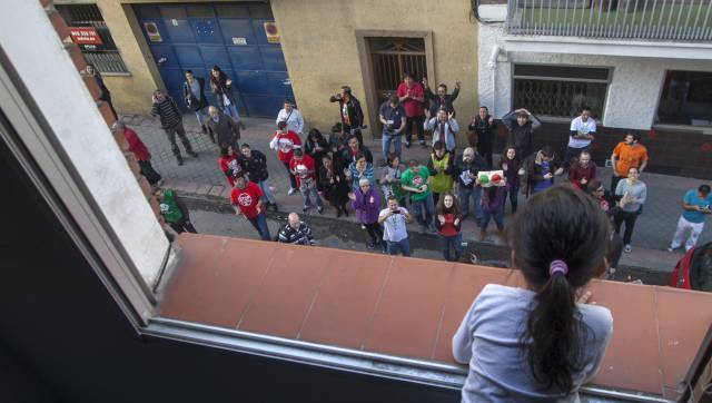 Un intento de desahucio en Madrid.