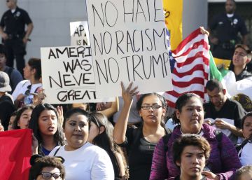Protestas en Los &Aacute;ngeles contra la elecci&oacute;n de Donald Trump.