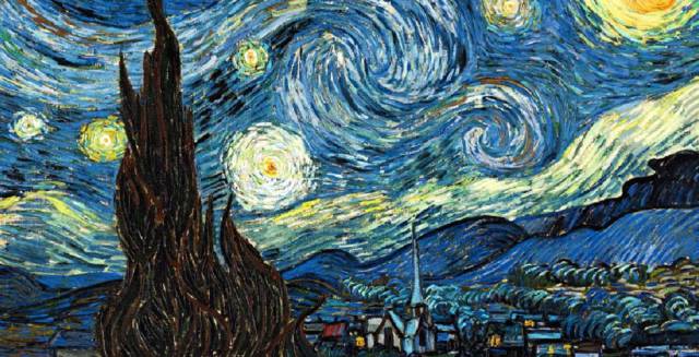 Pintura de un cielo estrellado.