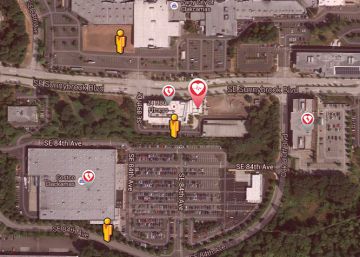 Mapa donde se localizan los potenciales rescatadores en el caso de un paro cardiaco.