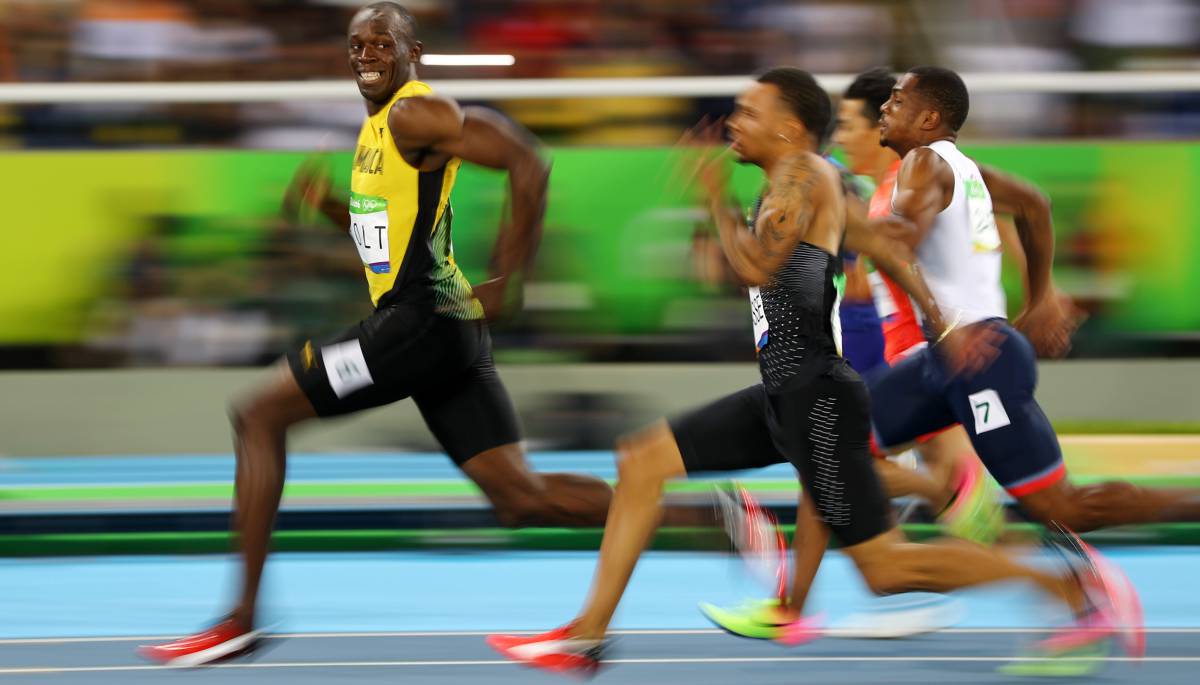 Usain Bolt en las semifinales de los 100 metros en Río 2016.