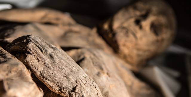 Una de las momias de la iglesia del Espíritu Santo.