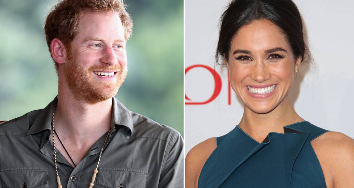 El pr&iacute;ncipe Enrique y, a la derecha, su novia la actriz Meghan Markle.