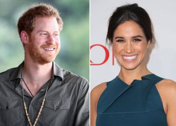 El pr&iacute;ncipe Enrique y, a la derecha, su novia la actriz Meghan Markle.