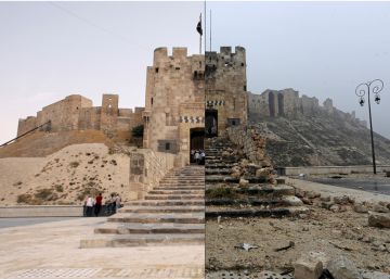 Vista general de la entrada a la Ciudadela, en 2008 y el 13 de diciembre de 2016