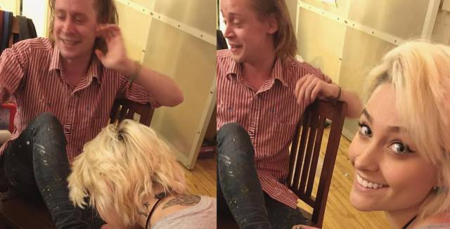 Macaulay Culkin y Paris Jackson en una fotograf&iacute;a de este domingo. 