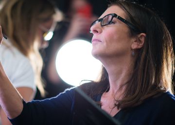 Bobbi Brown en el desfile de Jenny Packham en la Semana de la Moda de Nueva York de 2016.