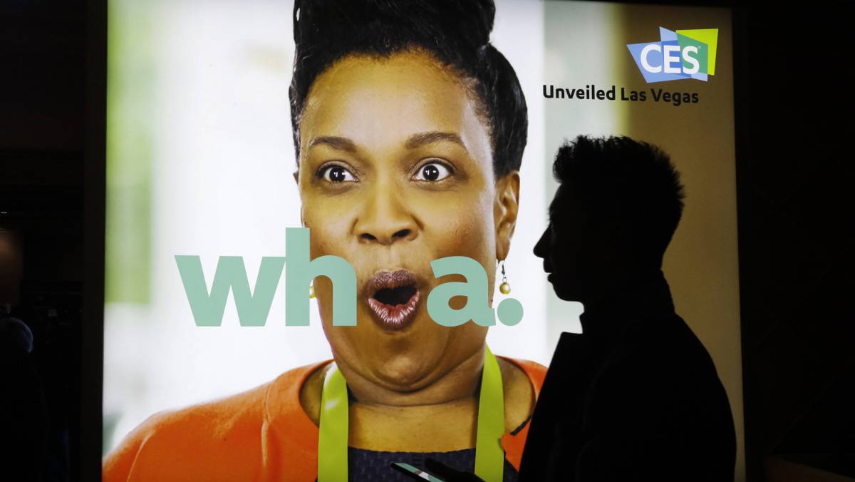 Cartel de presentacion del CES, en Las Vegas.