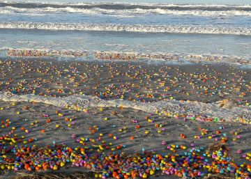 Miles de Huevos Kinder llegan a una playa del norte de Alemania