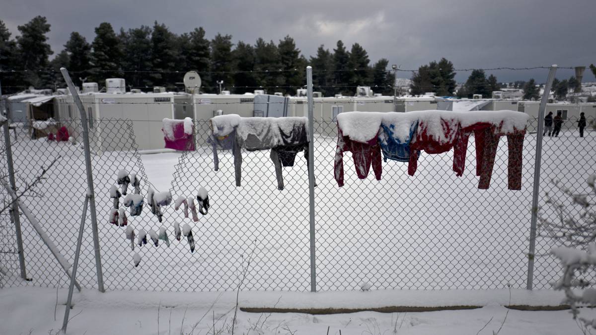 Así sufren los refugiados la ola de frío polar