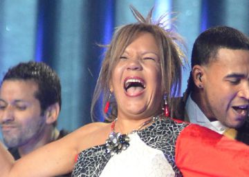 Loalwa Braz con Don Omar en en la entrega de los premios Billboard Latinos en Miami en 2012.