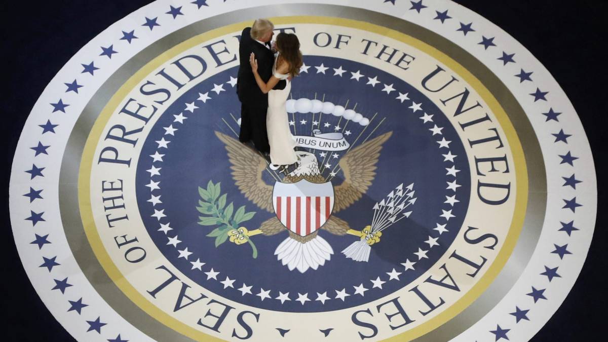 Baile presidencial de Donald y Melania Trump.