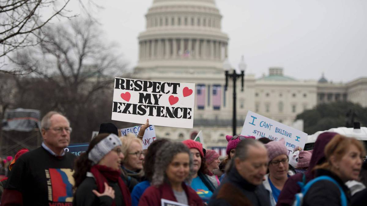 Protesta contra Donald Trump en Washington.