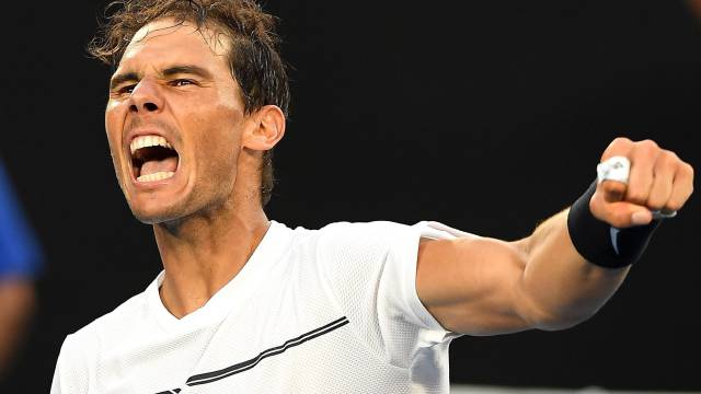 Nadal celebra la victoria.