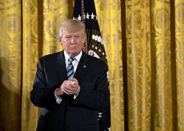 El Presidente Donald Trump durante la ceremonia en la Casa Blanca.
