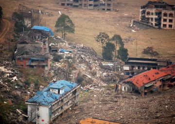 Devastaci&oacute;n en la provincia de Sichuan tras el terremoto de Wenchuan de 2008, que se cree que se debi&oacute; a la actividad industrial en una presa cercana.
