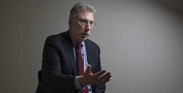 Martin Baron during the interview in Madrid.