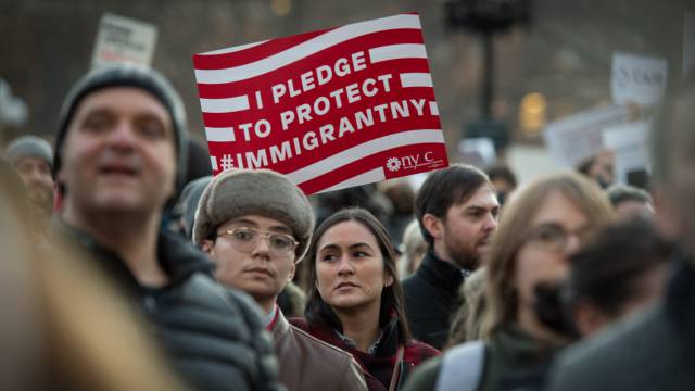 Protesta a favor de los inmigrantes.