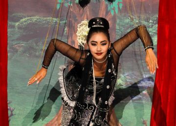 Miss Myanmar act&uacute;a en la competici&oacute;n de Miss Universo, en Filipinas.