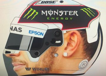 Dos dise&ntilde;os de casco para Lewis Hamilton dise&ntilde;ados por sus seguidores en Instagram. 