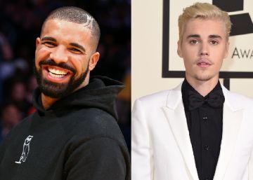 Los cantantes Kanye West, Drake y Justin Bieber. 