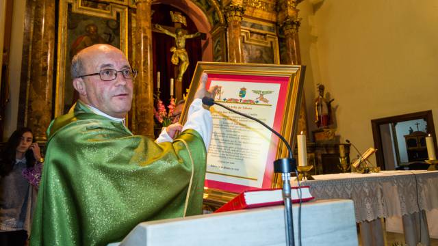 José Manuel Ramos, durante su homenaje en la parroquia de Tábara (León).