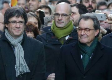 Artur Mas, Joana Ortega e Irene Rigau en Barcelona. 