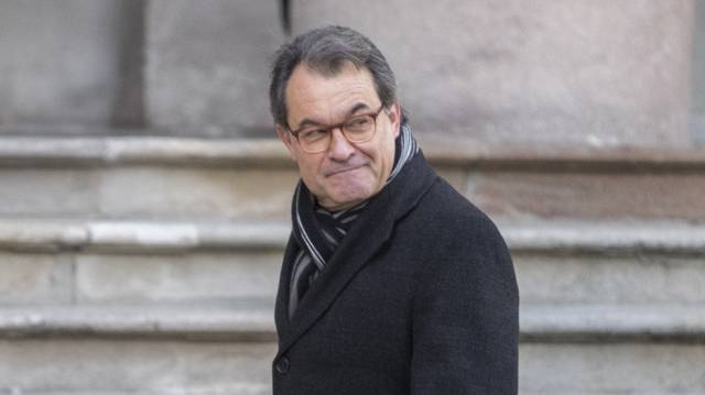 Llegada de Artur Mas, este martes, al juzgado.