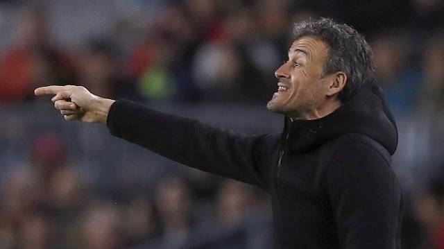 Luis Enrique, durante el duelo ante el Celta.